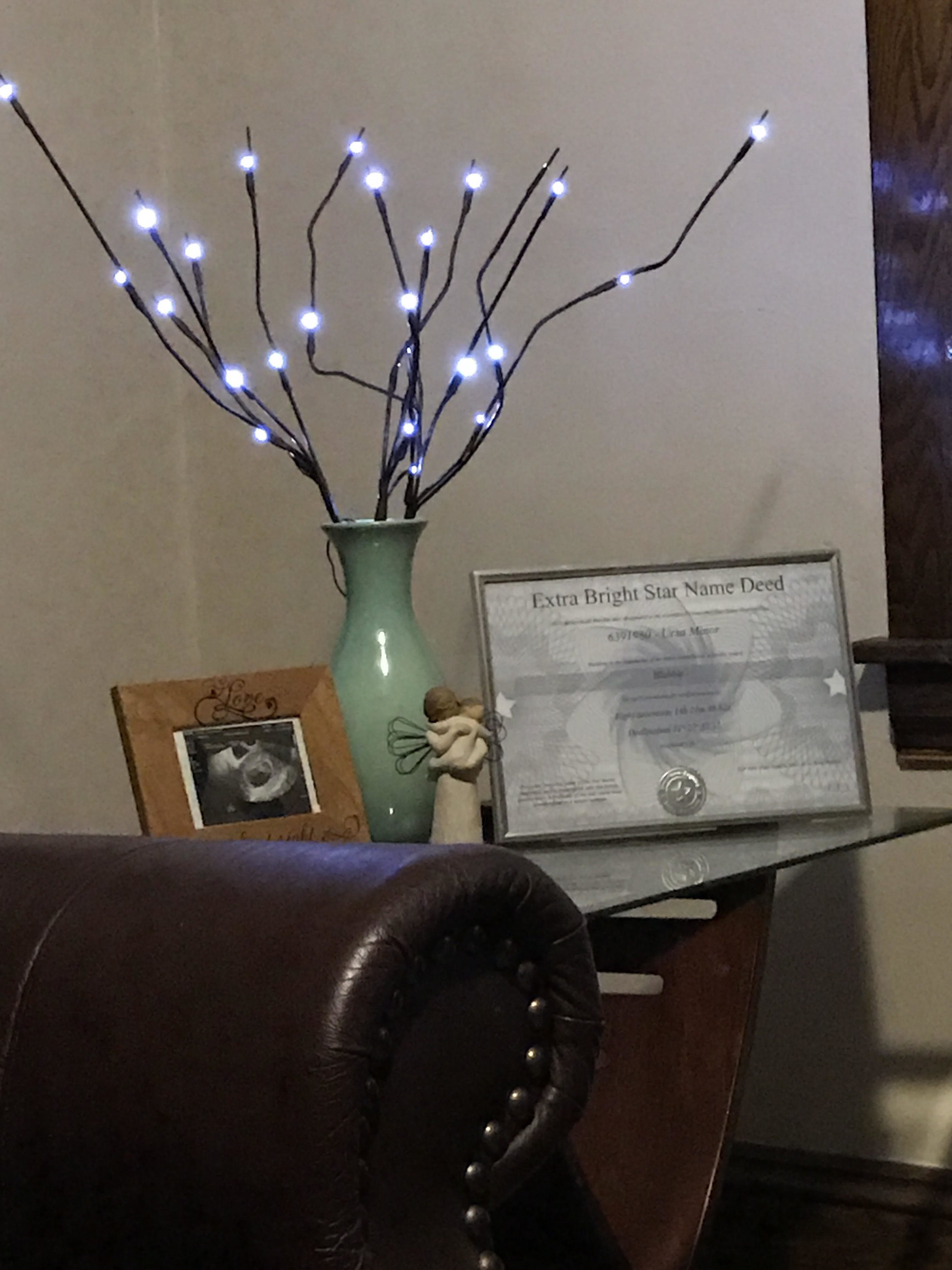 Estephany and Aaron have a special place in their Living Room to honor their babies.